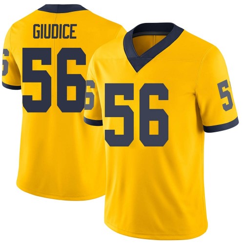 Dominick Giudice Michigan Wolverines Men's NCAA #56 Maize Limited Brand Jordan College Stitched Football Jersey TFQ3454KT